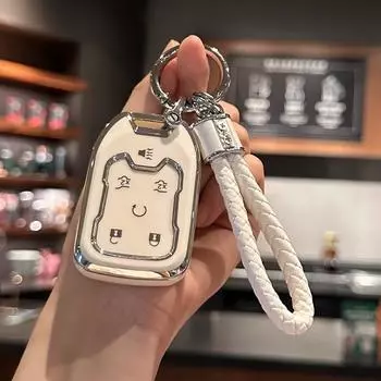 Чехол для ключей от автомобиля с ремешком для ключей для Chevy Chevrolet Suburban Tahoe для GMC Terrain Yukon Yukon XL Smart Remote синий