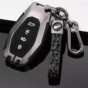 Чехол для ключей от автомобиля, сумка для ключей для Chery X70 X95 X90, аксессуары для стайлинга автомобиля, набор автоматической защиты, брелок-держатель, защита из сплава серый