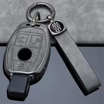 Чехол для ключей от автомобиля, сумка для ключей для Mercedes Benz ABCS Class AMG GLA CLA GLC W176 W221 W204 W205, держатель для аксессуаров, брелок в виде ракушки серый