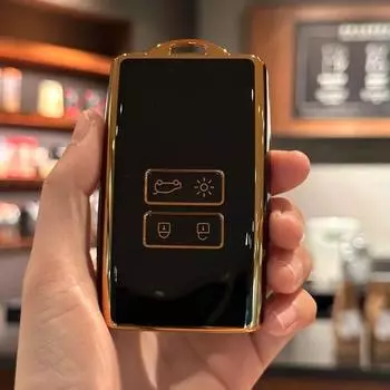 Чехол для ключей от машины, чехол-брелок для Renault Captur Koleos Kadjar Arkana Megane Dacia Duster Sandero Stepway Smart Remot чёрный