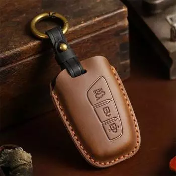 Чехол для ключей от машины для Hyundai Grand Santa Fe IX45 GENESIS EQUUS AZERA 2013 2014 2015 2016, аксессуары, брелок из углеродного волокна чёрный