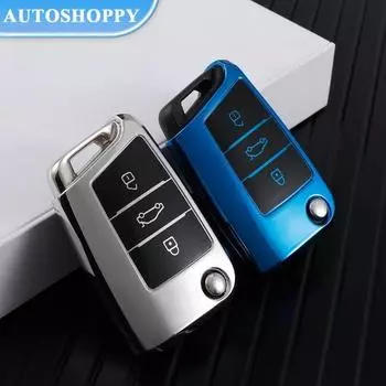 Чехол для ключей от машины для Volkswagen VW Polo Golf 7 MK7 Tiguan passat для Skoda Octavia Kodiaq Karoq для Seat Ateca Leon, сумка для ключей красный