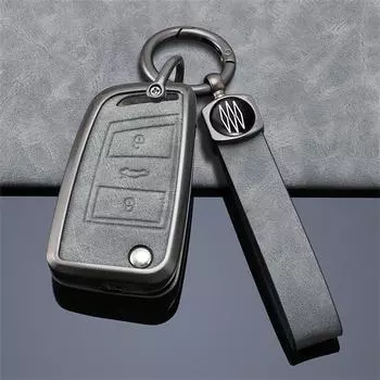 Чехол для ключей от машины для Volkswagen VW Golf 7 gti mk7 r Touran Skoda Octavia 3 Superb Karoq Kodiaq Seat Leon mk3 Ateca, аксессуары серый