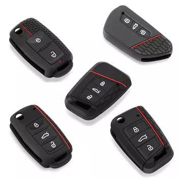 Чехол для ключей от машины для VW Volkswagen Polo Tiguan Passat B5 B6 B7 Golf 4 5 6 MK6 Jetta Lavida Skoda Octavia Seat Leon Altea чёрный