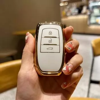Чехол для ключей от машины из ТПУ, полное покрытие, 3 кнопки, пульт дистанционного управления для Toyota Corolla Prado Camry 55 50 Land Cruiser 200 TLK 200, автоаксессуары