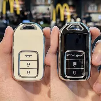 Чехол для ключей от машины из ТПУ с 3 кнопками, полное покрытие для Honda Grace Accord IX 2015 2016 2017 2018 2019, защитный чехол без ключа, аксессуары 3A Button Key Case белый
