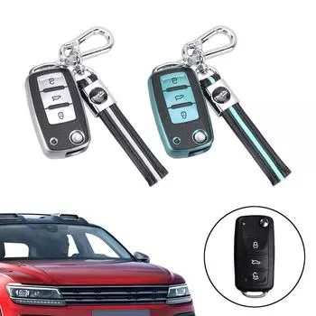 Чехол для ключей с 3 кнопками для автомобиля, против царапин, для VW Volkswagen Bora Lavida plus Sagitar Lamando Jetta Passat Polo Tiguan Gran Lavida, силикон из ТПУ зелёный