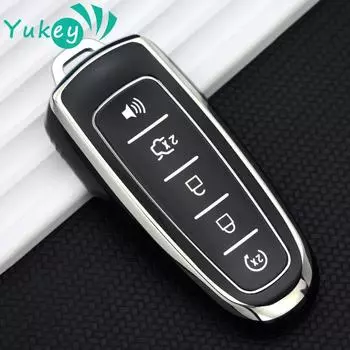 Чехол для ключей с дистанционным управлением из ТПУ, держатель для брелка для Ford Focus Edge Explorer Expedition C-Max Escape чёрный