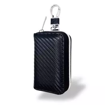 Чехол для ключей с RFID-блокировкой для защиты от перехвата сигнала Smart Relay, совместимый со всеми автомобилями, прочный чехол из ПУ кожи с 3D-углеволокном, идеально подходит для дня или дня рождения