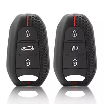 Чехол для ключей силиконовый держатель для ключей чехол для Peugeot 207 208 3008 206 308 508 2008 407 5008 301 для Citroen C3 C4 C5 Berlingo чёрный