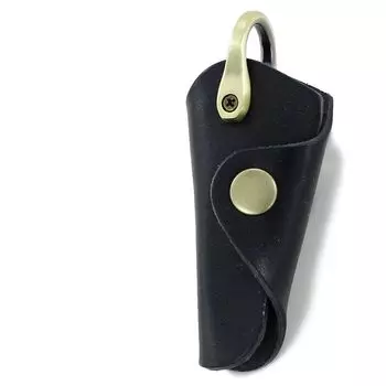 Чехол для ключей Tochigi из натуральной кожи, маленький, компактный, размером с ладонь, изготовлен в Японии, кожаный, черный, золотой, мужской, женский [] № 1