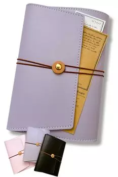 Чехол для книги MILABURG Bunko A6 из кожи, регулируемый размер, водонепроницаемый, водоотталкивающий, стильный (фиолетовый)