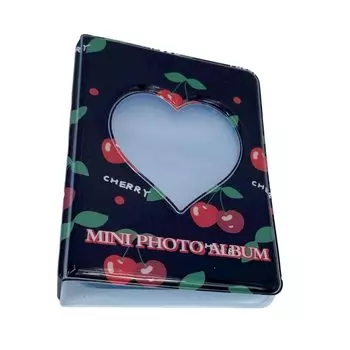 Чехол для коллекционной карты Lunari Collect Book Mini Album Heart with Window Korean Multi Case Oshikatsu Deco Trading Card Cherry Black K-POP (Вишня черная)