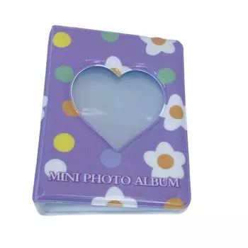 Чехол для коллекционной карты Lunari, коллекционная книга, мини-альбом в стиле «сердце» с окошком, корейский K-POP, многофункциональный чехол Oshikatsu Deco, коллекционная карта, цветок, фиолетовый (Цветок Фиолетовый)