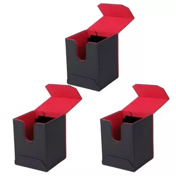 Чехол для коллекционных карт Bellevue Deck Case, магнитный разделитель карт, совместимый с чехлом Pokeka, набор (Красный 3)