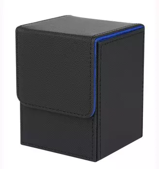 Чехол для коллекционных карт Venssu Deck Case, вертикальный магнит, искусственная кожа, 100 штук, чехол, совместимый с Pokemon Duema, различные карточные игры Yu-Gi-Oh BOX (черный (синий