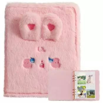 Чехол для коллекционных карточек HIGHAWK, коллекционная книга, альбом, папка-регистратор, 3 дюйма, вмещает 240 фотографий, большой емкости, милый подарок (Розовый кролик) розовый