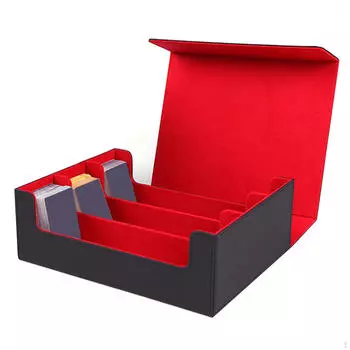 Чехол для коллекционных карточек из искусственной кожи для хоккейных карточек, бейсбольных карточек Black and Red