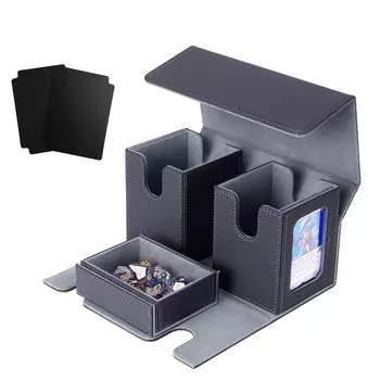 Чехол для коллекционных карточек, витрина для карточек, 200 штук, 3 в 1, двойной и тройной рукав, совместимый с 4 разделителями и 2 верхними загрузчиками, кожаный салон