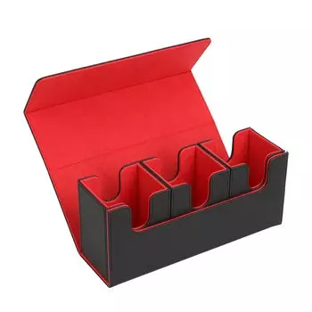 Чехол для колоды коллекционных карт Toy God Съемный чехол для карт с магнитом Чехол для коллекционных карт Кожаный чехол для карточек Держатель для хранения игральных костей (нет (Черный Красный) чёрный