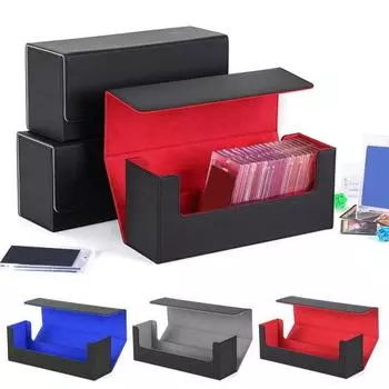 Чехол для колоды магнитных карт, многофункциональный чехол из искусственной кожи TCG, держатель для торговых игровых карт, органайзер, большая вместительная коробка для хранения спортивных игровых карт L красный