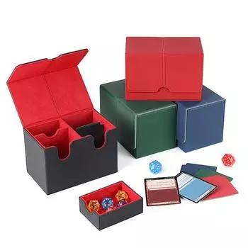 Чехол для колоды магнитных карт, многофункциональный держатель TCG из искусственной кожи, органайзер для торговых игровых карт, большой органайзер для спортивных игр зелёный