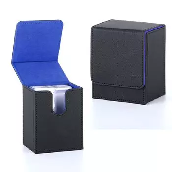 Чехол для колоды Storage Box Trading Card Case Trading Card Case Pokeka Box Sleeves 100 листов синего цвета x [Набор 2] (Черный 2)