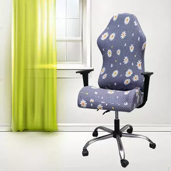 Чехол для компьютера с 1 парой чехлов на подлокотники из эластичного полиэстера для гоночных игр в положении лежа Black and White