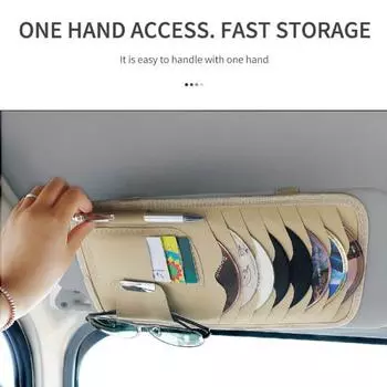 Чехол для компакт-диска, многофункциональный, большой емкости, из искусственной кожи, автомобильный солнцезащитный козырек, хранилище для компакт-дисков и DVD-дисков серый