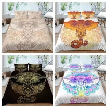 Чехол для комплекта постельного белья с богемным принтом, одеяло, пододеяльник, дышащий, теплый, одинарный, двойной, королевский размер, для подростков и детей UK Single 135x200cm