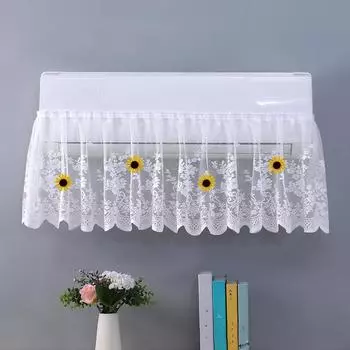 Чехол для кондиционера с кружевом, настенный кондиционер, цветочные пылезащитные чехлы, моющиеся, подвесные занавески для лобового стекла, домашний декор