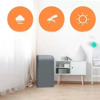 Чехол для кондиционера воздуха, эластичный регулируемый ремешок, износостойкий, устойчивый к царапинам и пыли, мягкий, портативный пылезащитный чехол для кондиционера воздуха для дома серый