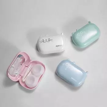 Чехол для контактных линз Cute Line с инструментами и контейнером. Коробка для чистящего средства случайного цвета для очистки линз.