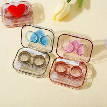 Чехол для контактных линз Red Heart с пинцетом, мини-контейнер для контактных линз «Милые глаза», дорожные наборы, аксессуары для женских очков белый