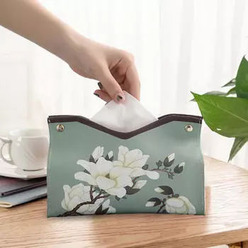 Чехол для коробки для салфеток из искусственной кожи, органайзер для бумаги для лица, диспенсер, бытовые прямоугольные салфетки серый