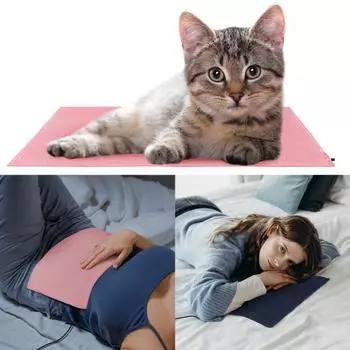 Чехол для коврика с подогревом, съемный тканевый компресс с подогревом розовый