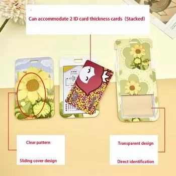 Чехол для кредитной карты, чехол для карты с напечатанным изображением, чехол для карты контроля доступа, держатель для карт с мультяшным рисунком D