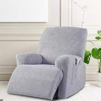 Чехол для кресла-реклайнера Защитный чехол для кресла-реклайнера Многоцелевой чехол для кресла-реклайнера из жаккарда Удобный чехол для кресла-реклайнера белый