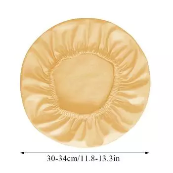 Чехол для круглого стула из сплошного цвета искусственной кожи, водонепроницаемый чехол для барного стула, чехлы для сидений, простой эластичный чехол для домашнего стула жёлтый