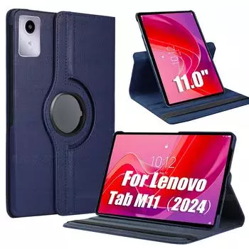 Чехол для Lenovo Tab M11 (11 дюймов) 2024 PU кожаный вращающийся на 360 градусов чехол с функцией сна/пробуждения для Lenovo Tab M11 2024 11 Lenovo Tab M11 чёрный