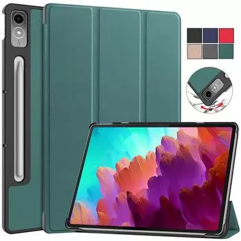 Чехол для Lenovo Tab P12 12,7 дюймов, 2023, тройная складная подставка, магнитный смарт-чехол-книжка для Lenovo Xiaoxin Pad Pro 12,7, чехол Tab P12 12.7 Inch чёрный