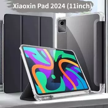 Чехол для Lenovo Xiaoxin Pad 2024 11 дюймов TB331FC TB330FU с подставкой для карандашей, откидная подставка, задняя крышка из ТПУ для Lenovo Tab M11 Tab M11 (11 Inch) серый