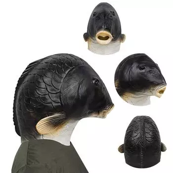 Чехол для лица животного, костюм рыбы, чехол для лица, новинка, латексная крышка для лица животного, вечеринка на Хэллоуин