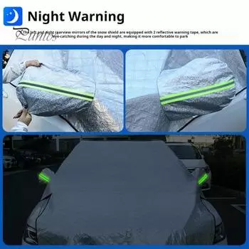 Чехол для лобового стекла автомобиля от снега с защитой бокового зеркала, противоугонный дизайн, защита от замерзания, защита от ультрафиолета, универсальный автомобильный чехол для лобового стекла белый