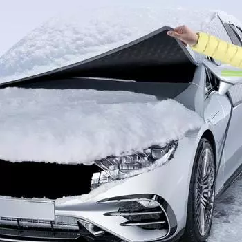 Чехол для лобового стекла автомобиля Yousheng Snow Ice Cover с 3 слоями защиты Чехол для лобового стекла от замерзания Универсальный размер лобового стекла автомобиля Снежный щиток для большинства автомобилей внедорожников белый