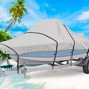 Чехол для лодки 11-22 фута, V-образный пылезащитный чехол для яхты, непромокаемый чехол для лодки, солнцезащитный крем, тафта 190T 530x290 чёрный