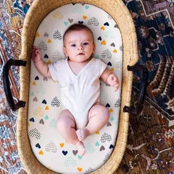 Чехол для люльки с милым принтом, съемные полиэстеровые детские чехлы для матраса для люльки