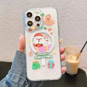 Чехол для Magsafe, рождественский чехол для телефона iPhone 11, чехол для iPhone 14 15 Plus 13 12 Pro Max, противоударный чехол с магнитной беспроводной зарядкой For iPhone 12 Pro