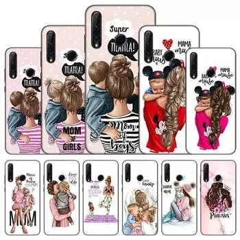 Чехол для мамы и девочки для Huawei Honor 10X Lite 7A 8A 9X 20 Pro 7S 8C 8S 8X 9A 9C 10i 20i 30i 20E 20S 8 10 Lite, черный чехол Honor 7A (5.45 inch)