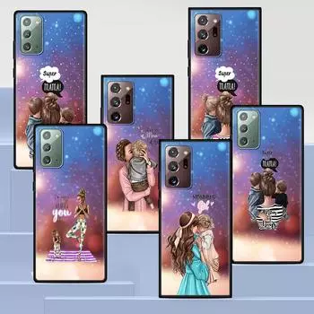Чехол для мамы с черными каштановыми волосами для Samsung Galaxy S20 FE S21 Ultra S10 Lite S10e S9 S8 Plus S7 Edge A12 A51 A52, мягкий чехол для телефона Samsung S21 Ultra
